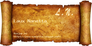 Laux Nanetta névjegykártya